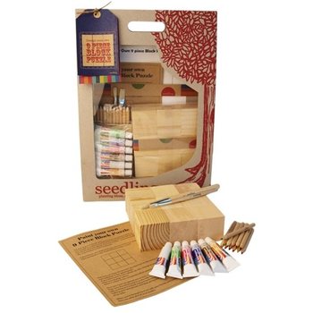 Set Creativ Seedling - Proiectează-ță propriul puzzle din 9 cuburi