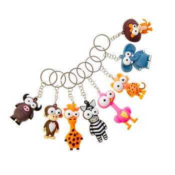 Brelocuri amuzante cu animale - Mix de animale cu ochi mari (48 buc.)