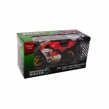 MOTOCICLETĂ SUPER SPORT DIE CAST, SCARA 1:24 &Icirc;N DISPLAY (24 buc.)