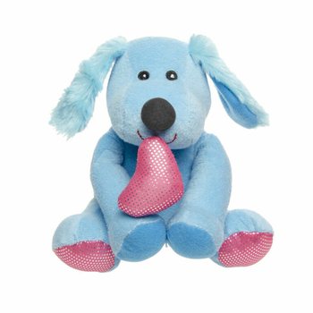 CĂȚELUȘ DE PLUȘ CU INIMĂ - 17 CM - CULORI MIX (12 buc.)