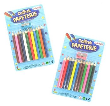Creioane cu ascuțitoare pe blister (Set 12 buc.)
