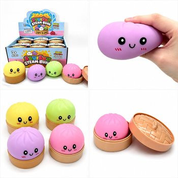 RAGE - Squishy Bun Dumplings MARE (Dim. 8.5 x 8.5 x 4.8 Cm) - Jucărie Fidget Virală 2026 (12 buc.)