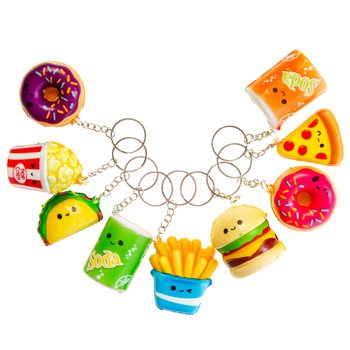 BRELOCURI SQUISHY FASTFOOD ÎN DISPLAY (24 buc.)