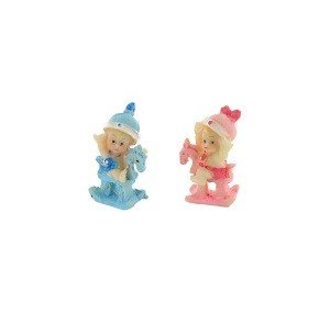 Decorațiune Bebeluș pe Căluț Balansoar 5 cm (24 buc.)
