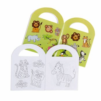 Cărticele de colorat Animale din Junglă cu autocolante (48 bucăți)