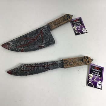 DISPLAY CU CUȚITE ȘI TOPOARE HALLOWEEN (18 buc) ***PREȚ DE CHILIPIR***