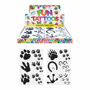 Tatuaje Temporare Fun - Model: Urme de Animale în Display (96 buc.)