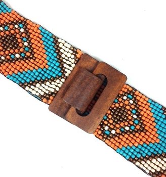 Curea Ibiza Lucrată Manual Aztec Albastru Mint (1 buc)