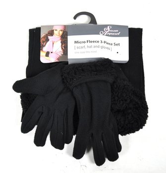 Set din Microfleece 3 Piese Negru