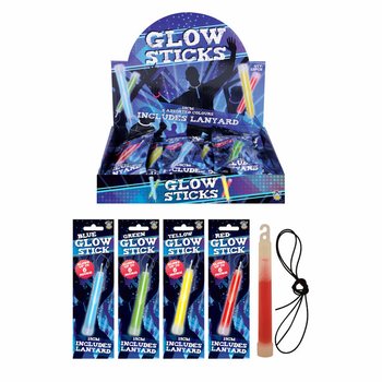 Băț luminos Glow Stick Breaklight - 15 cm cu șnur - mix culori &icirc;n display (12 buc.)
