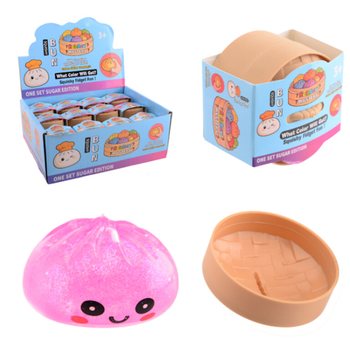 RAGE - Jucărie Squishy SUGAR EDITION Bun Dumplings MICĂ (5.3 x 5.3 x 4.1 Cm) Viral 2026 Fidget Toy (24 buc.)