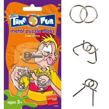 SMIFFY'S Set de 3 puzzle-uri metalice pe carton (24 buc.)
