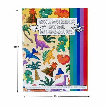 A4 - Carte de colorat cu dinozauri 21x28 cm, cu stickere (12 buc.)