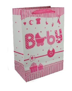 PUNGĂ CADOU NAȘTERE - ROZ BEBE (12 buc.)