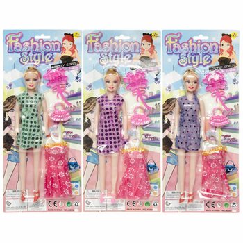 PĂPUȘĂ FASHION CU ROCHIE PE CARTON (12 buc.)
