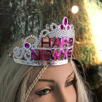 Coroană HAPPY NEW YEAR cu iluminare (10 buc.)