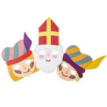 SINTERKLAAS - MĂȘTI DIN SPUMĂ SF&Acirc;NTUL NICOLAE ȘI PIET (48 buc.)