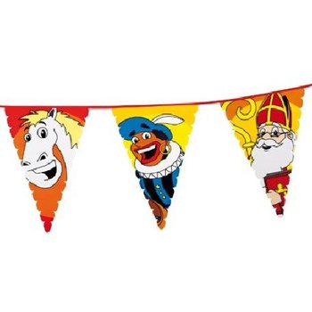 Ghirlandă Mare cu Stegulețe Sinterklaas și Piet 6 m (13 buc)