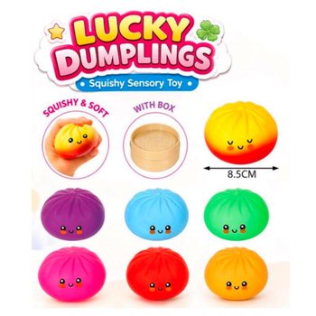 RAGE - LUCKY DUMPLINGS - Jucărie Squishy Bun Dumplings MARE Dim. 8.5 x 8.5 x 4.8 Cm - &Icirc;N DISPLAY (12 buc.)