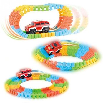 CIRCUIT MAGIC CU MAȘINĂ GLOW IN THE DARK, 48 Piese (2 buc.)