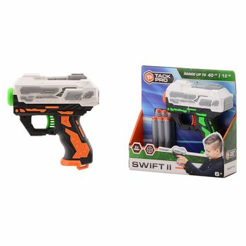 Pistol cu darts Tack Pro Swift II cu 6 darts-uri moi