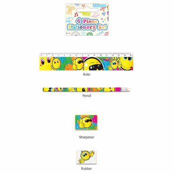 SET DE PAPETĂRIE SMILEY DIN 4 PIESE (24 buc.)