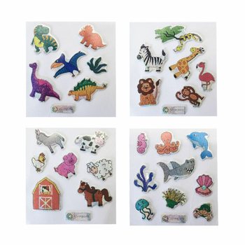 Stickere cu Sclipici - Model: Mix Animale (100 buc.)