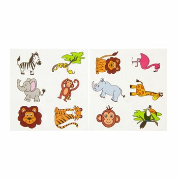 Tatuaje temporare Fun Tattoos &ndash; Model: Animale din junglă (96 buc.)