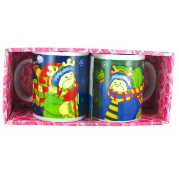 Set 2 Căni de Crăciun &icirc;n Cutie de Cadou de Lux