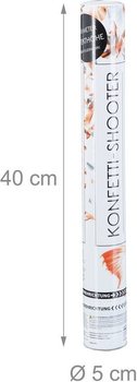 Tun de confetti &ndash; Culoare: Portocaliu/Argintiu 40 cm - lansator confetti pentru aniversări (10 buc.)