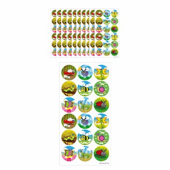 FUN STICKERS - INSECTE - 18 ABȚIBILDURI PE COALĂ (10 buc.)