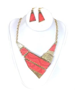 Set colier și cercei Peach (1 buc.)