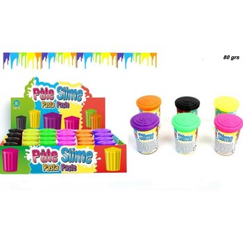 SLIME COLORAT ÎN BUTOI (80 GRAME) ÎN DISPLAY (24 buc.)