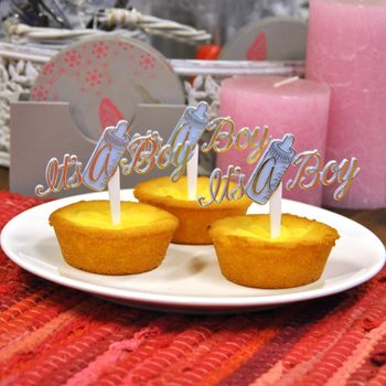 Scobitori Cupcake pentru Botez - It's a Boy (12 buc.)