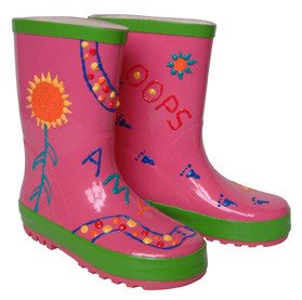 Cizme de cauciuc de colorat Funky Wellies - Roz / Mărimea: 28