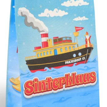 Pungi de cadou din h&acirc;rtie Sf&acirc;ntul Nicolae (Sinterklaas) - 16x8x22 cm (12 bucăți)