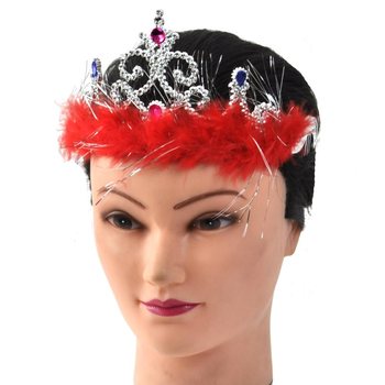 Coroană de Prințesă Argintie cu Pluș - Model 4 (12 buc.)