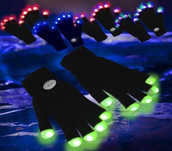 Mănuși LED / Mănuși Rave (12 buc.)