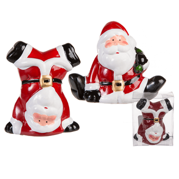 MOȘ CRĂCIUN DIN CERAMICĂ ÎN CUTIE CADOU, aprox. 9 cm (24 buc.)