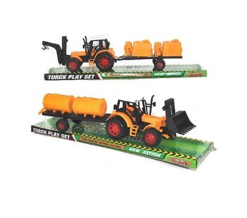 Tractor de jucărie cu remorcă pe blister (2 piese)