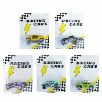Set de 12 mașinușe de curse Pull Back pe card