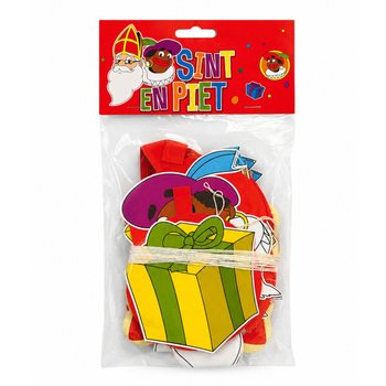 Ghirlandă Sinterklaas și Piet cu pandantive - 4 m (6 buc.)