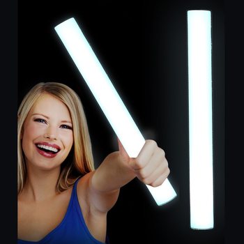 Baghet  Luminoas  LED din Spum  Monocolor  - Party Stick - ALB (24 buc.)