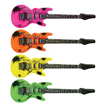 Chitară gonflabilă mix neon - 95cm (12 bucăți)