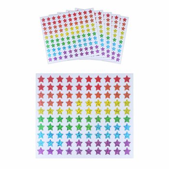 STICKERE FUN - ABȚIBILDURI STELE COLORATE - 100 STICKERE PE FILĂ (5buc)