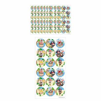 FUN STICKERS - ABȚIBILDURI CU PIRAȚI - 18 ABȚIBILDURI PE COALĂ (10 buc.)