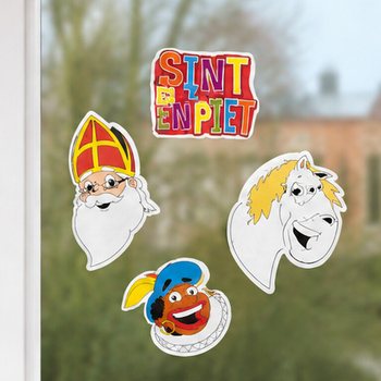 SINTERKLAAS SINT & PIET - SET DE 4 PANOURI DECORATIVE CU DOUĂ FEȚE (6 buc.)