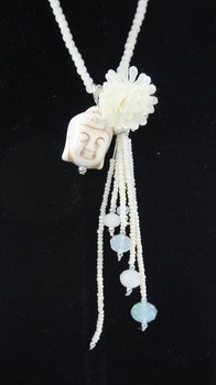 Colier Buddha Crem (1 buc.) | Stil Ibiza Boho