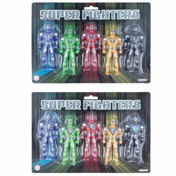 SUPER FIGHTERS - 5 Figurine de Acțiune pe Card (6 buc.)
