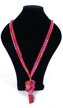 Colier Stil Ibiza Fucsia (1 buc)